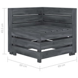 NNEVL Garden 2-Seater Pallet Sofa Solid Pinewood Grey
