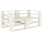 NNEVL Garden 2-Seater Pallet Sofa White Solid Pinewood