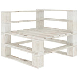 NNEVL Garden 2-Seater Pallet Sofa White Solid Pinewood