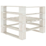 NNEVL Garden 2-Seater Pallet Sofa White Solid Pinewood