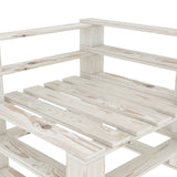 NNEVL Garden 2-Seater Pallet Sofa White Solid Pinewood