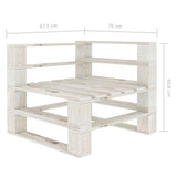 NNEVL Garden 2-Seater Pallet Sofa White Solid Pinewood