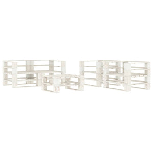 NNEVL 5 Piece Garden Pallet Lounge Set Solid Pinewood White