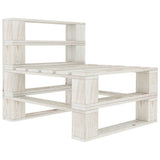 NNEVL 5 Piece Garden Pallet Lounge Set Solid Pinewood White