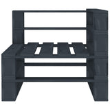 NNEVL Garden 2-Seater Pallet Sofa Grey Solid Pinewood