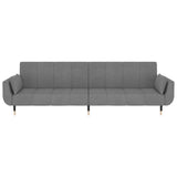 NNEVL 2-Seater Sofa Bed with Two Pillows Light Grey Velvet