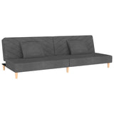 NNEVL 2-Seater Sofa Bed with Two Pillows Dark Grey Fabric