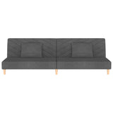 NNEVL 2-Seater Sofa Bed with Two Pillows Dark Grey Fabric