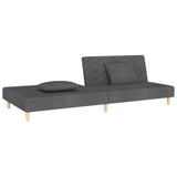 NNEVL 2-Seater Sofa Bed with Two Pillows Dark Grey Fabric