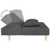 NNEVL 2-Seater Sofa Bed with Two Pillows Dark Grey Fabric