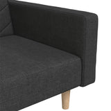 NNEVL 2-Seater Sofa Bed with Two Pillows Black Fabric