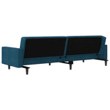 NNEVL 2-Seater Sofa Bed with Two Pillows Blue Velvet