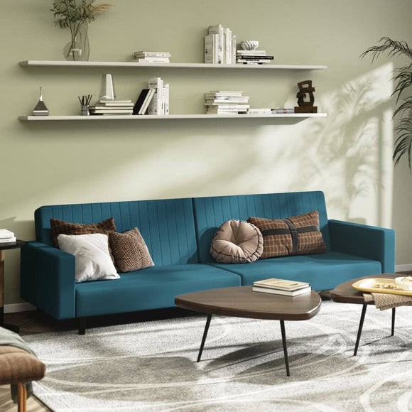 NNEVL 2-Seater Sofa Bed Blue Velvet