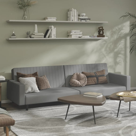 NNEVL 2-Seater Sofa Bed Light Grey Velvet
