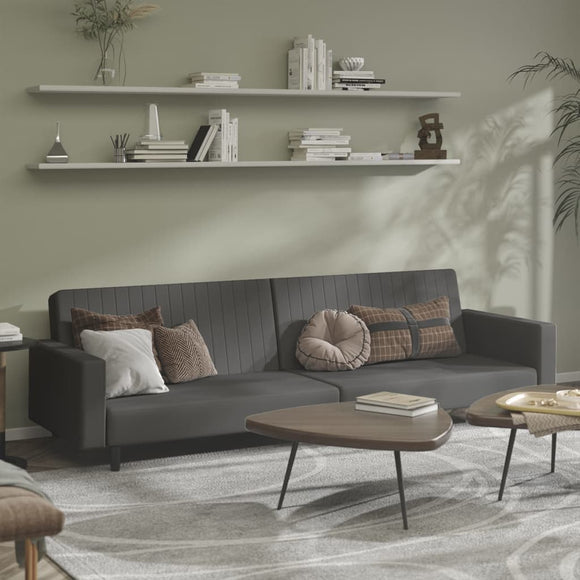NNEVL 2-Seater Sofa Bed Dark Grey Velvet