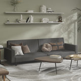 NNEVL 2-Seater Sofa Bed Dark Grey Velvet