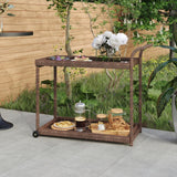 NNEVL Bar Cart Brown 100x45x83 cm Poly Rattan
