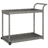 NNEVL Bar Cart Grey 100x45x83 cm Poly Rattan
