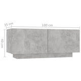 NNEVL Bedside Cabinet Concrete Grey 100x35x40 cm Engineered Wood