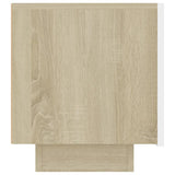 NNEVL Bedside Cabinet White and Sonoma Oak 100x35x40 cm Engineered Wood