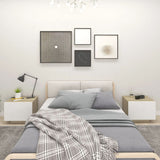 NNEVL Bedside Cabinet White and Sonoma Oak 100x35x40 cm Engineered Wood