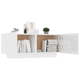 NNEVL Bedside Cabinet High Gloss White 100x35x40 cm Engineered Wood