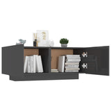 NNEVL Bedside Cabinet High Gloss Grey 100x35x40 cm Engineered Wood