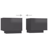 NNEVL Bedside Cabinet High Gloss Grey 100x35x40 cm Engineered Wood