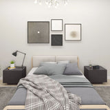 NNEVL Bedside Cabinet High Gloss Grey 100x35x40 cm Engineered Wood