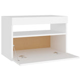 NNEVL Bedside Cabinet & LED Lights White 60x35x40 cm Engineered Wood