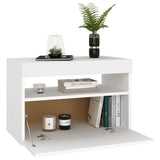 NNEVL Bedside Cabinet & LED Lights 2 pcs White 60x35x40 cm Engineered Wood