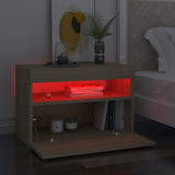 NNEVL Bedside Cabinet & LED Lights 2 pcs Sonoma Oak 60x35x40 cm