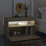 NNEVL Bedside Cabinet & LED Lights 2 pcs Sonoma Oak 60x35x40 cm