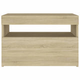 NNEVL Bedside Cabinet & LED Lights 2 pcs Sonoma Oak 60x35x40 cm