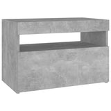 NNEVL Bedside Cabinet & LED Lights 2 pcs Concrete Grey 60x35x40 cm