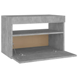 NNEVL Bedside Cabinet & LED Lights 2 pcs Concrete Grey 60x35x40 cm