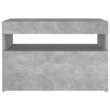NNEVL Bedside Cabinet & LED Lights 2 pcs Concrete Grey 60x35x40 cm