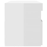 NNEVL Bedside Cabinet & LED Lights 2 pcs High Gloss White 60x35x40 cm