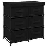 NNEVL Storage Cabinet with 6 Drawers 55x29x55 cm Black Steel