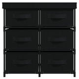 NNEVL Storage Cabinet with 6 Drawers 55x29x55 cm Black Steel