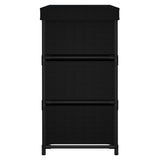 NNEVL Storage Cabinet with 6 Drawers 55x29x55 cm Black Steel
