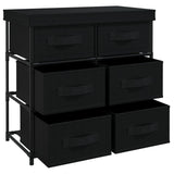 NNEVL Storage Cabinet with 6 Drawers 55x29x55 cm Black Steel