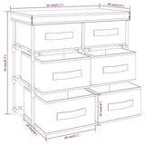 NNEVL Storage Cabinet with 6 Drawers 55x29x55 cm Black Steel