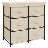 NNEVL Storage Cabinet with 6 Drawers 55x29x55 cm Cream Steel