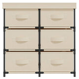 NNEVL Storage Cabinet with 6 Drawers 55x29x55 cm Cream Steel