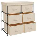 NNEVL Storage Cabinet with 6 Drawers 55x29x55 cm Cream Steel