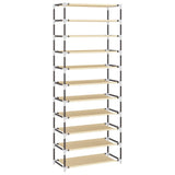 NNEVL Shoe Cabinet Cream 60x30x166 cm Fabric