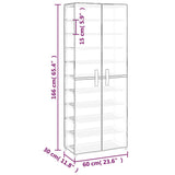 NNEVL Shoe Cabinet Cream 60x30x166 cm Fabric