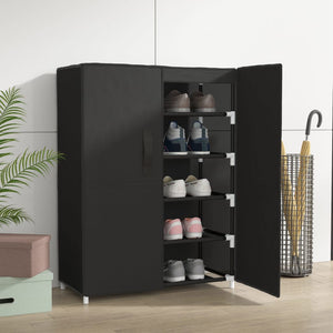 NNEVL Shoe Cabinet Black 60x28x90 cm Fabric