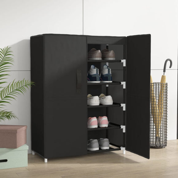 NNEVL Shoe Cabinet Black 60x28x90 cm Fabric